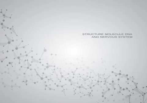 Structure molecule dna and neurons, connected lines with dots, genetic and Stock Illustration