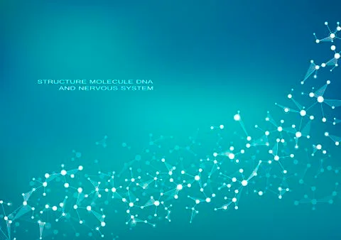 Structure molecule dna and neurons, connected lines with dots, genetic and 스톡 일러스트