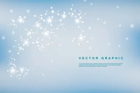 Structure molecule dna and neurons, connected lines with dots, genetic and Stock Illustration