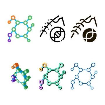 Structure molecule medical biomaterial vector types icon Illustrazione stock