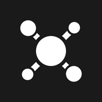 Structure of molecules dark mode glyph ui icon Stock Illustration