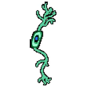 Structure neurons pixel art vector illustration Stock Illustration