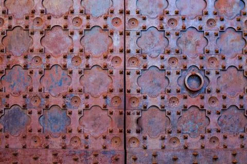 Structure old metal door Stock Photos