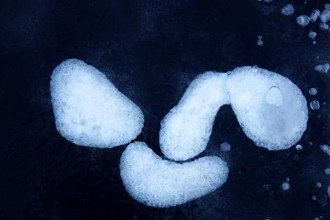 Structure, pattern and crystals of newly formed ice 写真素材