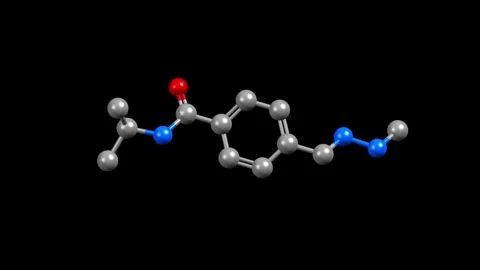 Structure of procarbazine, a chemotherapy medication. Video stock 337169665