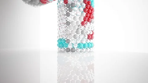 The structure of the red, grey and blue spheres. DNA. Stock-Footage 84017309
