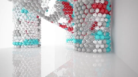 The structure of the red, grey and blue spheres. DNA. Vidéo 84017609