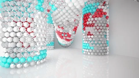 The structure of the red, grey and blue spheres. DNA. 動画素材 84017630
