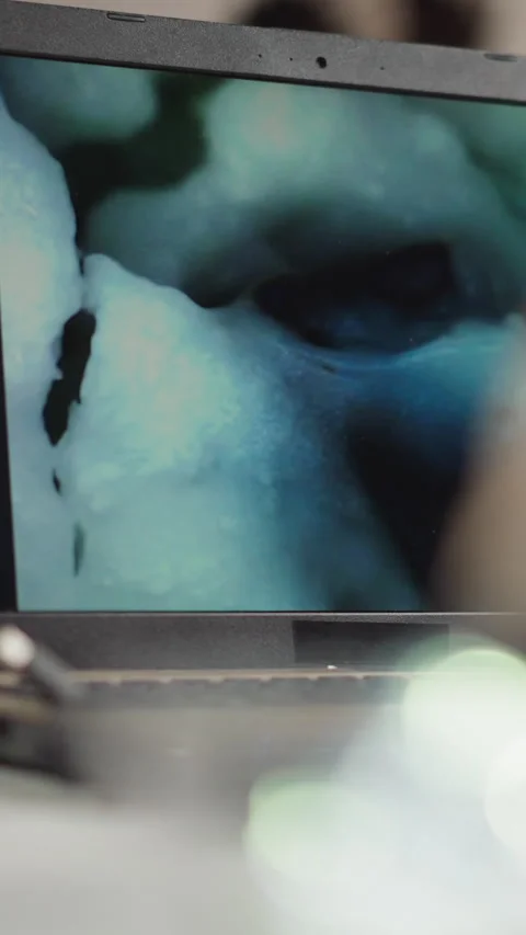 Structure of researched material sample on screen of laptop 動画素材 310863783