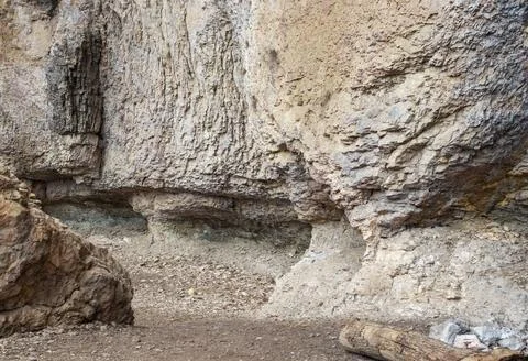 The structure of the rock surface in the section, quarrying in the natural en Stock Photos