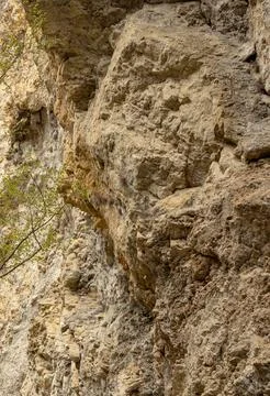 The structure of the rock surface in the section, quarrying in the natural en Stock Photos