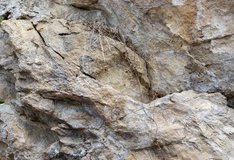 The structure of the rock surface in the section, quarrying in the natural en Stock Photos