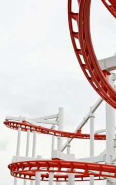 Structure of roller coaster rail Stock Photos