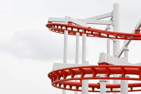 Structure of roller coaster rail Stock Photos