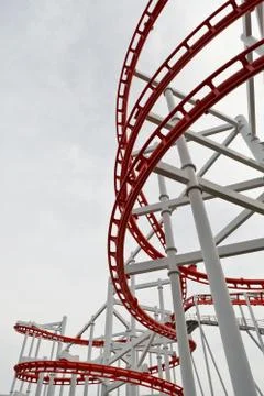 Structure of roller coaster rail Stock Photos