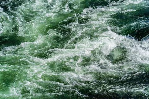 The structure of the seething surface of a mountain river Stock Photos