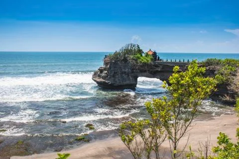 Structure of small construction on  the rock standing on the seashore bubble  Stock Photos