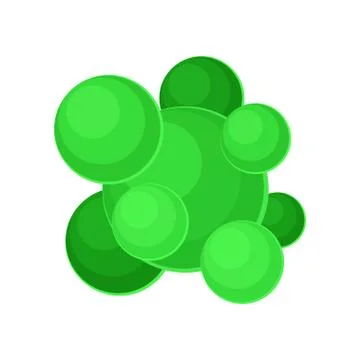 Structure of staphylococcus aureus bacteria under microscope. Green disease Stock Illustration