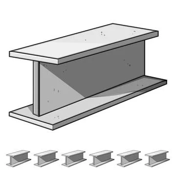 Structure steel beam cartoon vector graphic Illustrazione stock