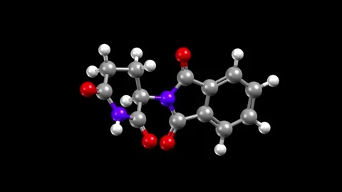 Structure of thalidomide, a medication used to treat some types of cancer Stock-Footage 336943140