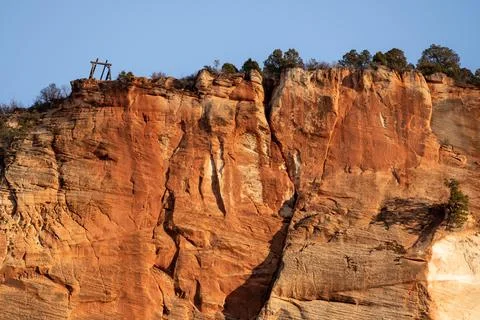 Structure On Top of Cable Mountain In Zion Stock Photos