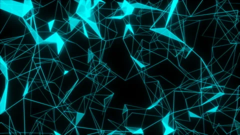 A structure with triangles. Articulations in the structure appear and disappear Stock Footage 98980554