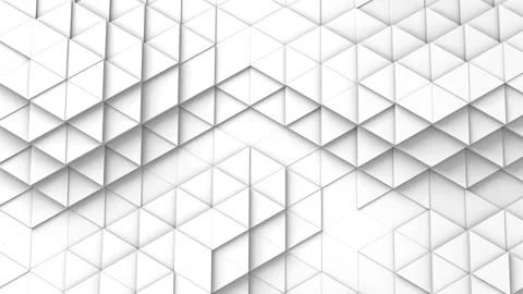 Structure of triangles displacing like waves. Seamless video. 3D Rendering Stock Footage 206751507