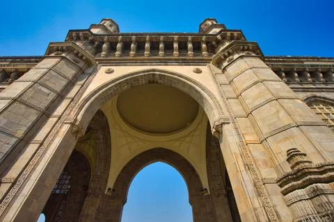 The structure is a triumphal arch made of basalt. Famous tourist attractions. Foto stock