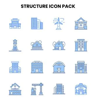 Structure Two Colour Graphics Icons Pack Illustrazione stock