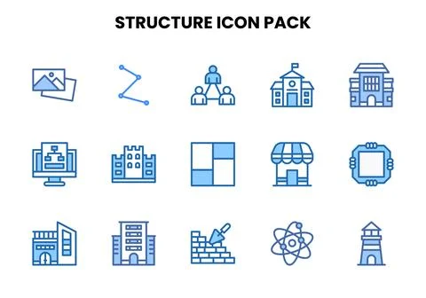 Structure Two Colour Scalable Icons Pack イラスト素材