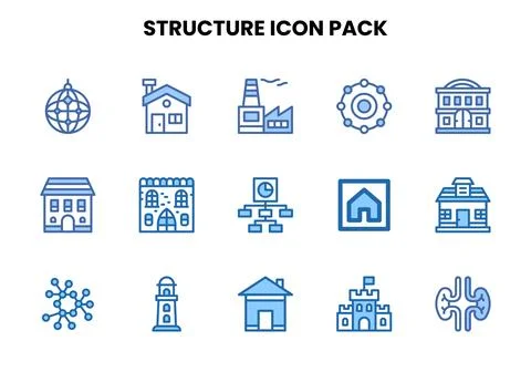 Structure Two Colour Scalable Icons Pack Illustrazione stock
