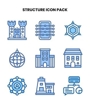 Structure Two Colour UI Icons Pack Illustrazione stock