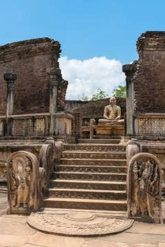 Structure unique to ancient sri lankan architecture. Stock Photos