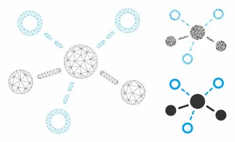 Structure Vector Mesh Carcass Model and Triangle Mosaic Icon Stock Illustration