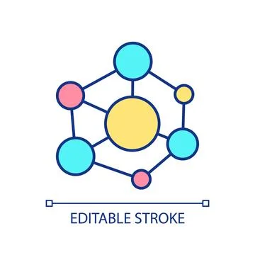 Structure of virtual network performance RGB color icon Stock Illustration