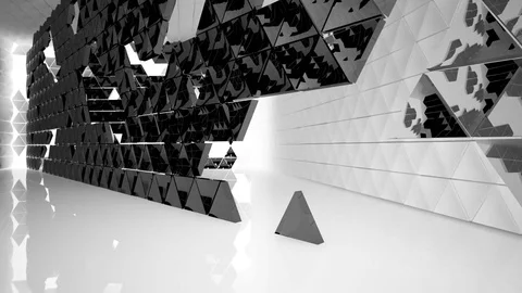 The structure of the white and black triangle prism. Vídeo Stock 84472275