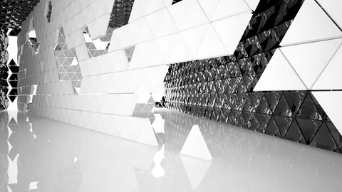 The structure of the white and black triangle prism.  Vídeos de archivo 84653025