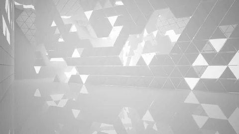 The structure of the white triangle prism. Architectural background Vídeos de archivo 84292270