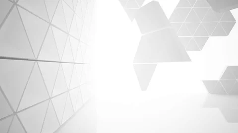 The structure of the white triangle prism. Architectural background Vídeo Stock 84301766