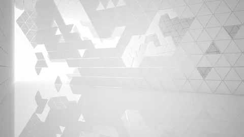 The structure of the white triangle prism. Architectural background  Vídeo Stock 84301815