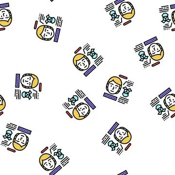 Structure of work face id vector seamless pattern Stock Illustration