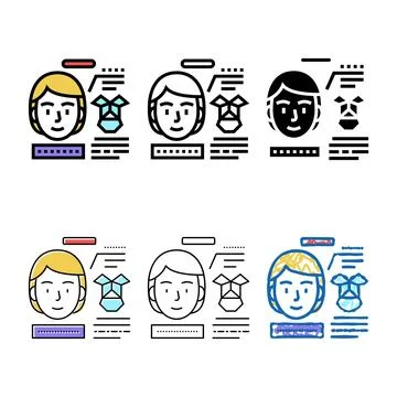Structure of work face styles id color icon vector Illustrazione stock
