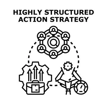 Structured action strategy development planning success concept Stock Illustration