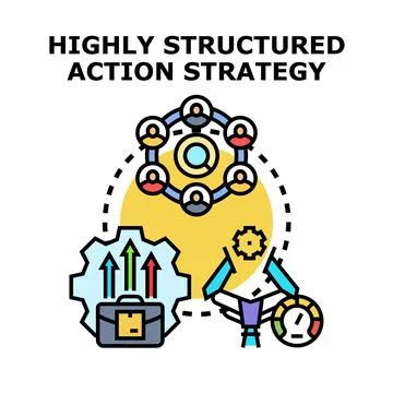 Structured action strategy development planning success concept Stock Illustration
