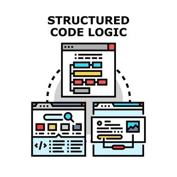 Structured code logic for program development and analysis 스톡 일러스트