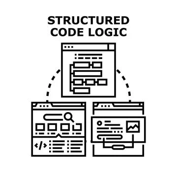 Structured code logic for program development and analysis Stock Illustration