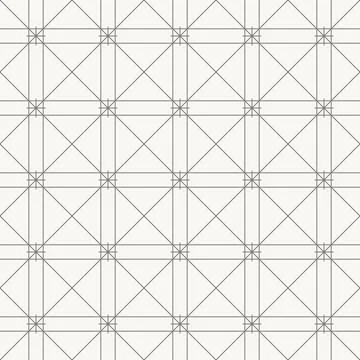 Structured cross square grid pattern, seamless pattern in line design. cross Stock Illustration