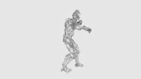 A Structured Dancer with transparent (alpha) background Stock Footage 252018077
