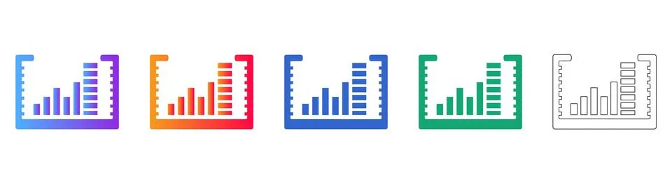 Structured Data Analytics Bar Chart Icons Stock Illustration