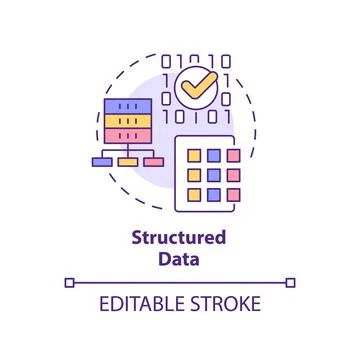 Structured data concept icon Stock Illustration
